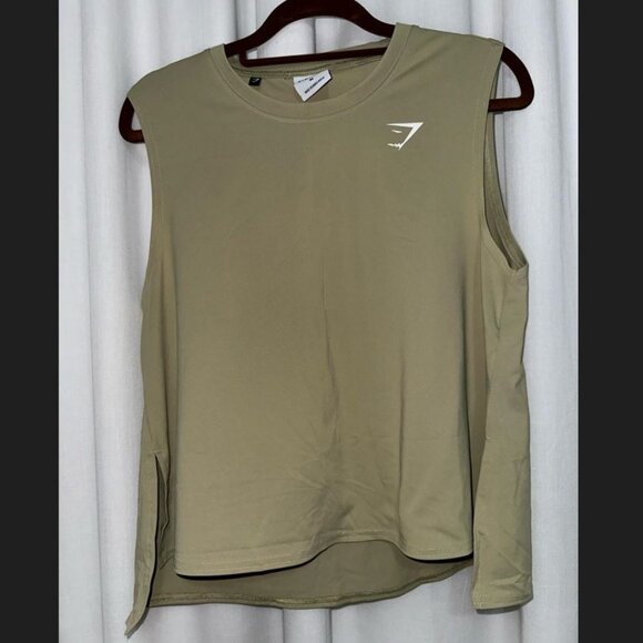 Gymshark Training Midi Tank Size M Olive Green - Picture 1 of 4